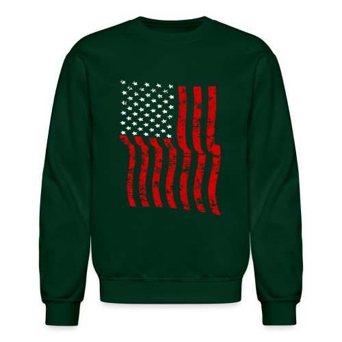 Vintage Waving USA Flag Patriotic T-Shirts Design - Unisex Crewneck Sweatshirt