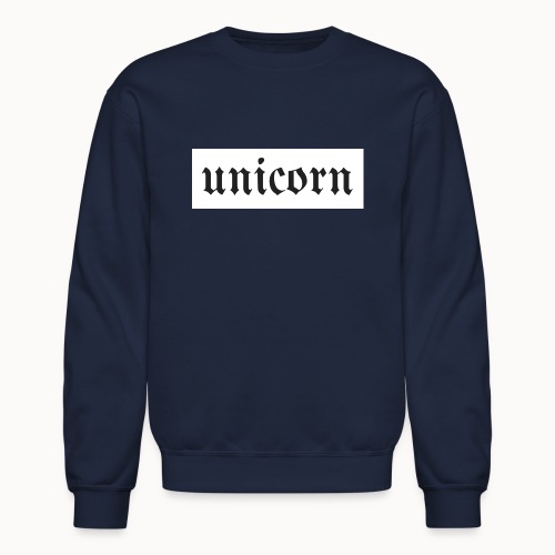 Gothic Unicorn Text White Background - Unisex Crewneck Sweatshirt