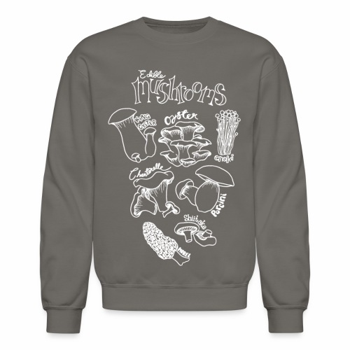 Mushrooms- White - Unisex Crewneck Sweatshirt