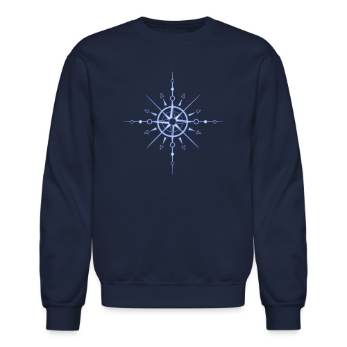Snowflake, ice crystal. Sun with wind rose. - Unisex Crewneck Sweatshirt