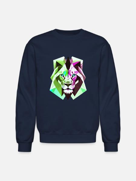 Polygon lion - Unisex Crewneck Sweatshirt - navy