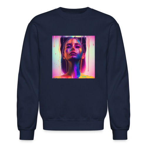 Waking Up on the Right Side of Bed - Drip Portrait - Unisex Crewneck Sweatshirt