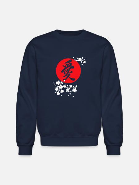 Cherry Blossom Flower - Unisex Crewneck Sweatshirt - navy