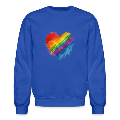 Watercolor Rainbow Pride Heart - LGBTQ LGBT Pride - Unisex Crewneck Sweatshirt