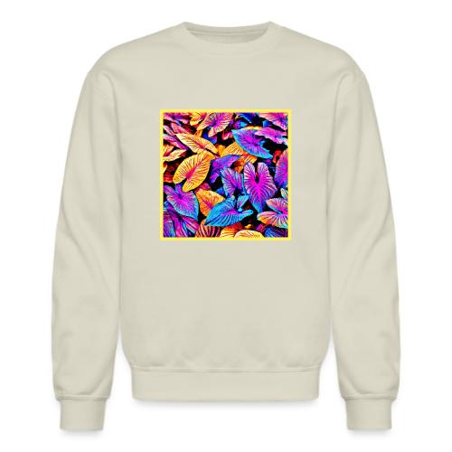 Captivating Neon Elegance Leaf Pattern - Unisex Crewneck Sweatshirt