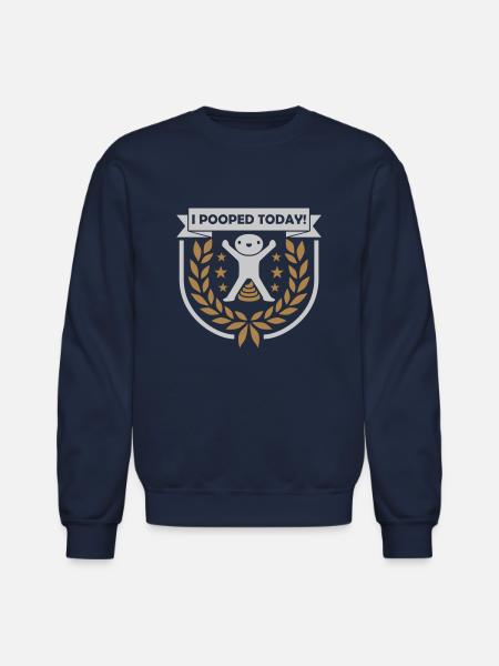 I pooped today quote - Unisex Crewneck Sweatshirt - navy