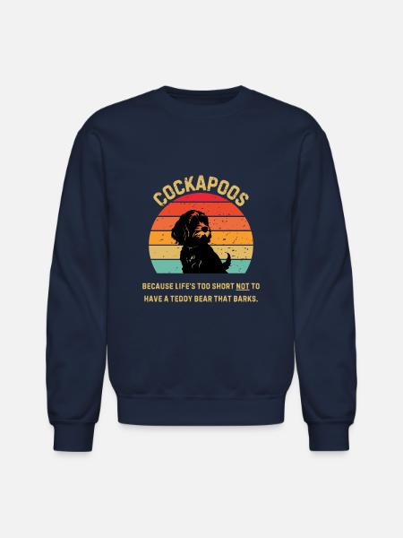 Cockapoo Retro Sunset - Unisex Crewneck Sweatshirt - navy
