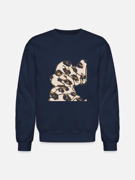 cheetah print scrunchie - Unisex Crewneck Sweatshirt - navy