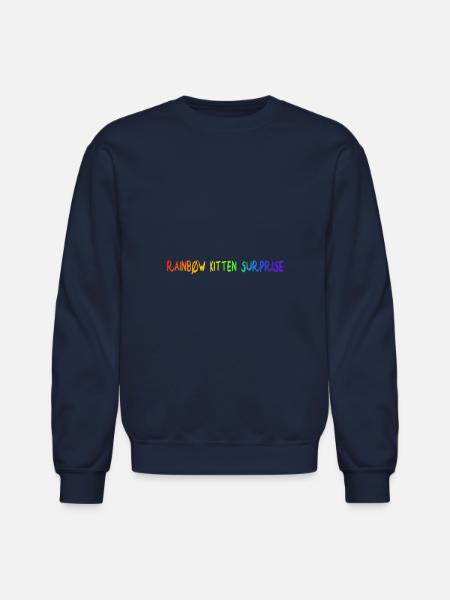 rainbow kitten surprise - Unisex Crewneck Sweatshirt - navy