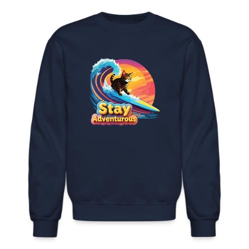Surfing Kitten Adventure - Unisex Crewneck Sweatshirt