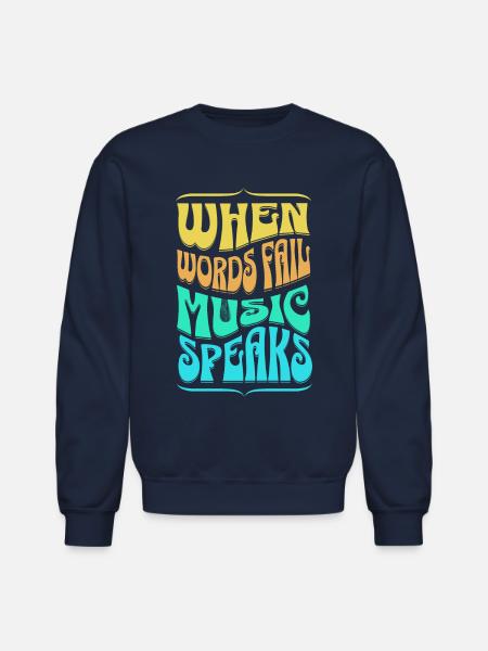 Music Speaks - Unisex Crewneck Sweatshirt - navy