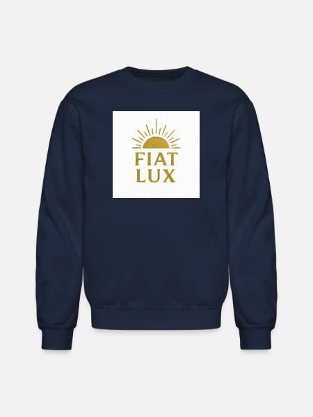 Fiat Lux Gold Sunburst Logo - Unisex Crewneck Sweatshirt - navy