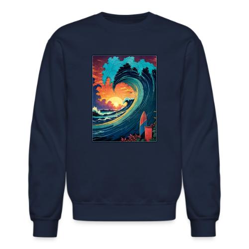 Vintage Sunrise Wave - Unisex Crewneck Sweatshirt