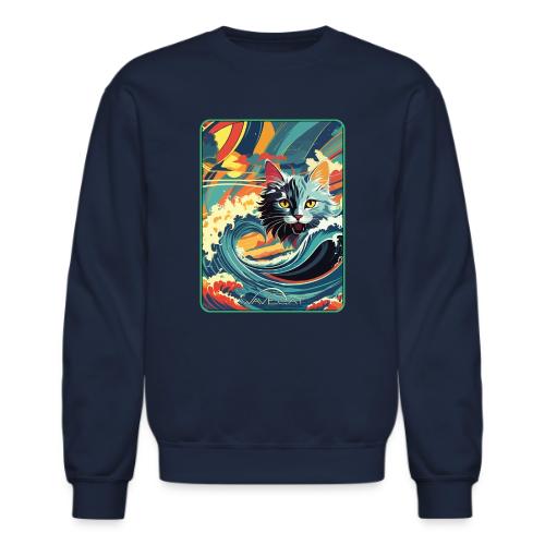 Wavecat Beach - Unisex Crewneck Sweatshirt