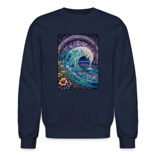 Stained Glass Wave - Unisex Crewneck Sweatshirt