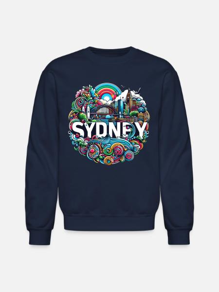 Sydney Illustration - Unisex Crewneck Sweatshirt - navy