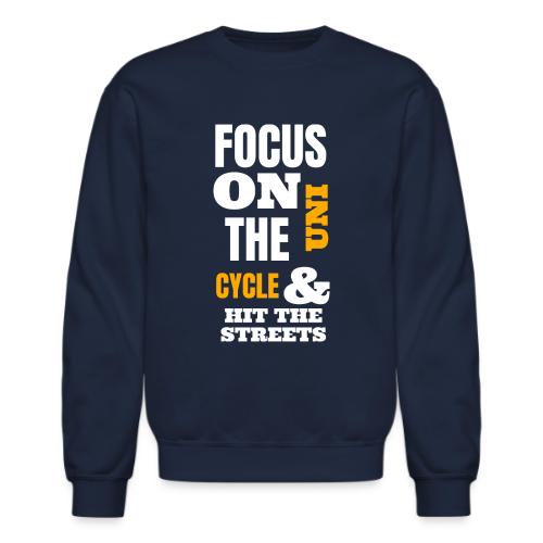 Focus On The Uni Cycle & Hit The Streets Yellow - Unisex Crewneck Sweatshirt
