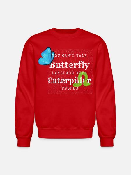 Butterfly Language Tee - Unisex Crewneck Sweatshirt - red