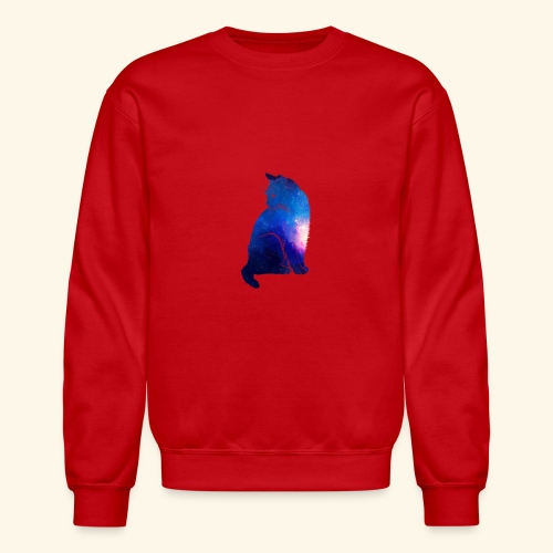 Cat Galaxy Blue - Unisex Crewneck Sweatshirt