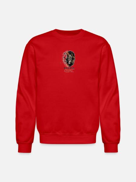 Timekeeper Tiger Split Clock - Unisex Crewneck Sweatshirt - red
