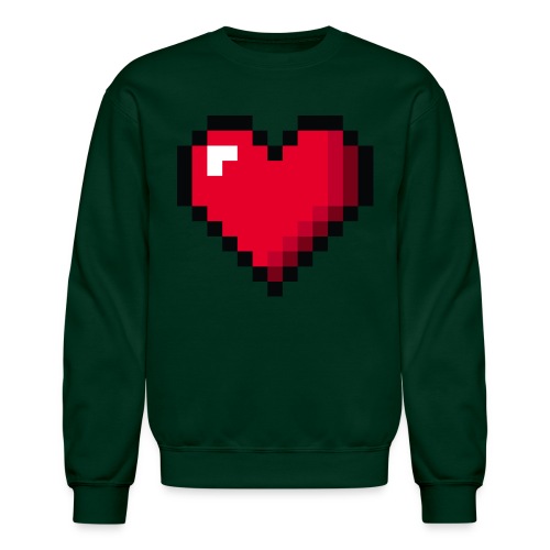 Pixel 8 bit Happy Valentine s Day Heart for Gamers - Unisex Crewneck Sweatshirt