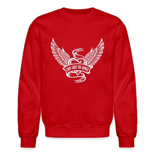 Love Gives You Wings, Heart With Wings - Unisex Crewneck Sweatshirt
