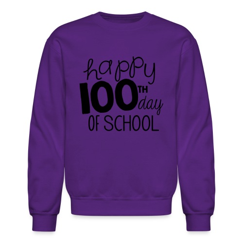 Happy 100th Day of School Chalk Teacher T-Shirt - Unisex Crewneck Sweatshirt