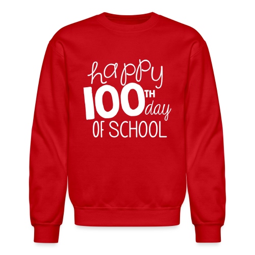 Happy 100th Day of School Chalk Teacher T-Shirt - Unisex Crewneck Sweatshirt