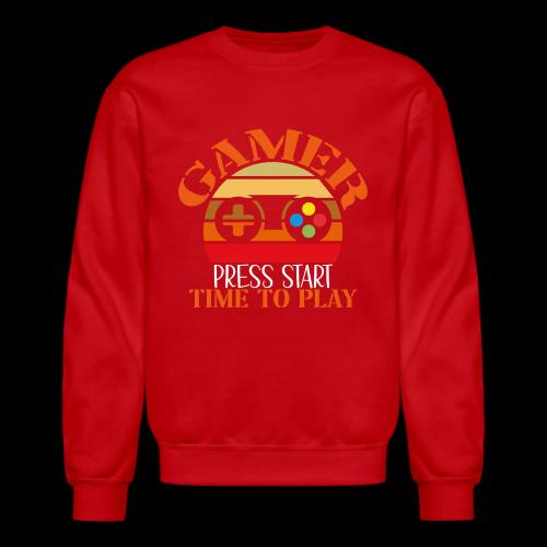 Gamer: Press Start, Time to Play! - Unisex Crewneck Sweatshirt