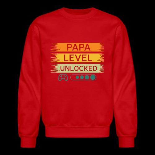 Papa Level Unlocked! - Unisex Crewneck Sweatshirt
