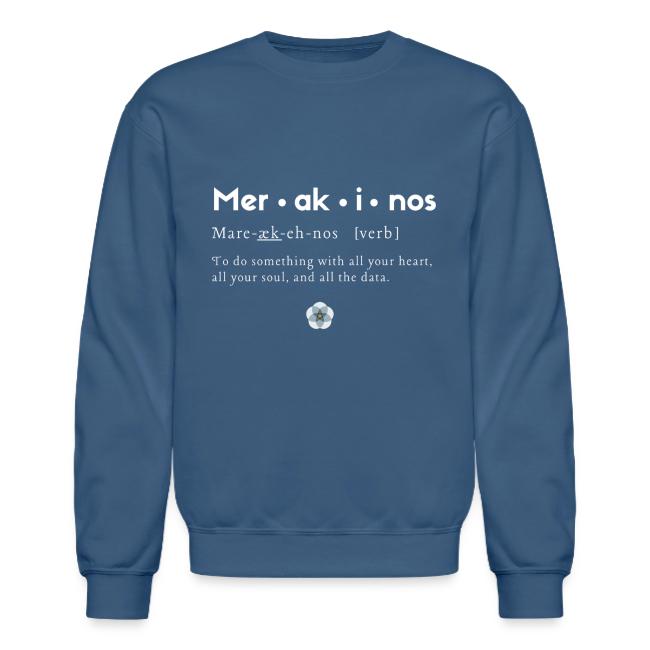 Merakinos definition with logo dark