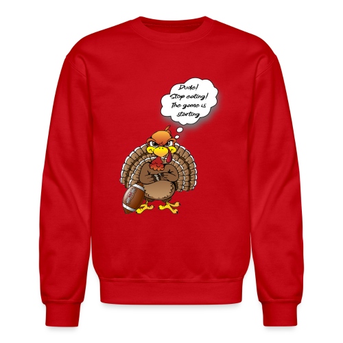 turkey with football - Unisex Crewneck Sweatshirt