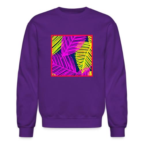 Neon Leaf Delight Chromatic Art - Unisex Crewneck Sweatshirt