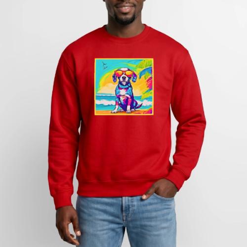 Colorful Surfing Dog Painting - Unisex Crewneck Sweatshirt
