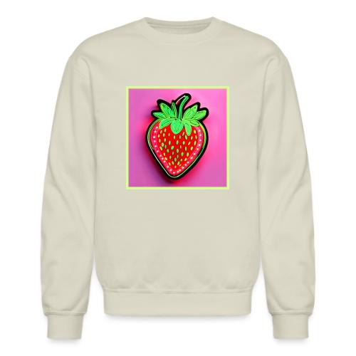 Vibrant Strawberry Neon Sign - Unisex Crewneck Sweatshirt
