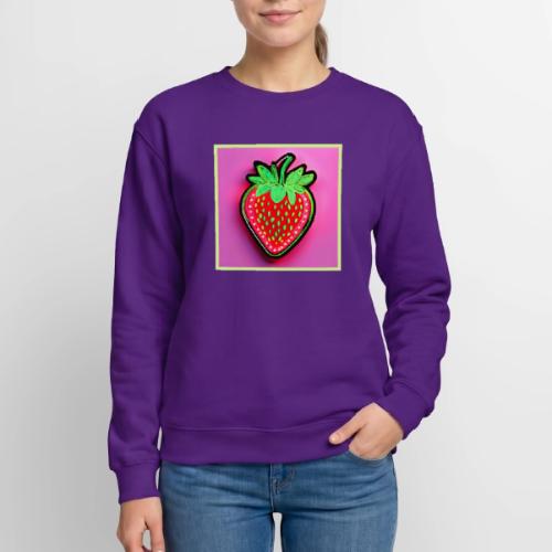 Vibrant Strawberry Neon Sign - Unisex Crewneck Sweatshirt