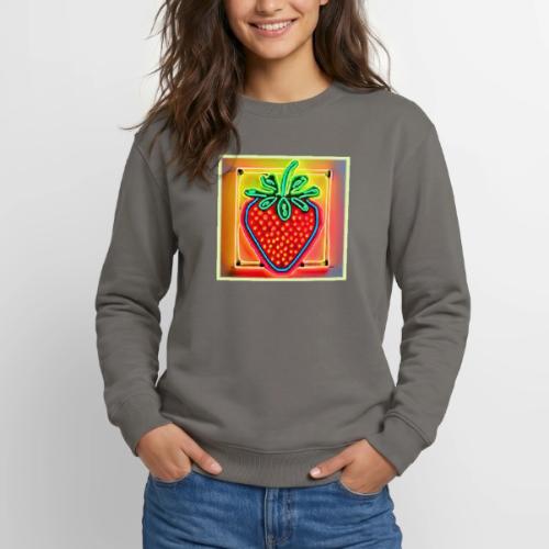 Colorful Strawberry Neon Glow - Unisex Crewneck Sweatshirt