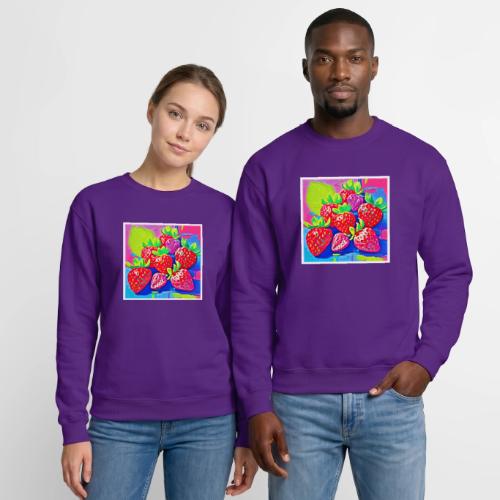 Pop Art Strawberries - Unisex Crewneck Sweatshirt