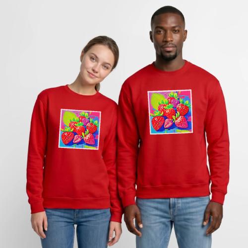 Pop Art Strawberries - Unisex Crewneck Sweatshirt