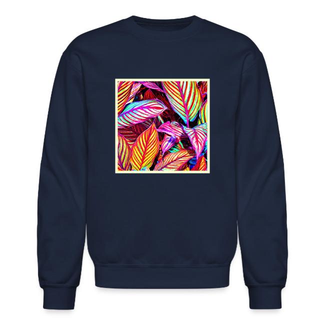 Striped Neon Leaves Design