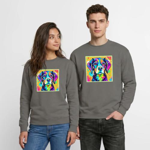 Rainbow Dog Portrait Design - Unisex Crewneck Sweatshirt