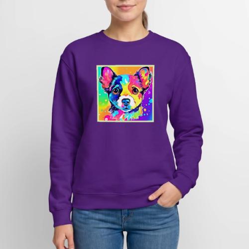 Vivid Puppy Vibes Art Design - Unisex Crewneck Sweatshirt