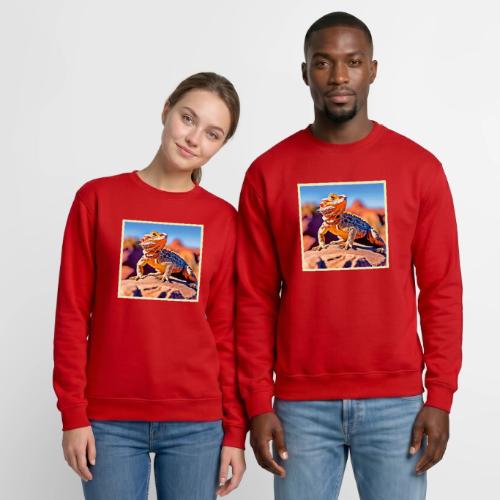 Desert Lizard Close-up Design - Unisex Crewneck Sweatshirt