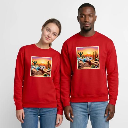 Colorful Gecko Rocks Design - Unisex Crewneck Sweatshirt