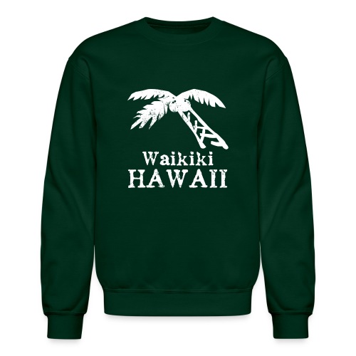 Waikiki Hawaii Palm Tree Souvenirs Gifts Vacation - Unisex Crewneck Sweatshirt
