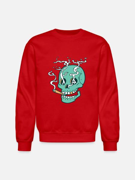 Smoked skull - Unisex Crewneck Sweatshirt - red