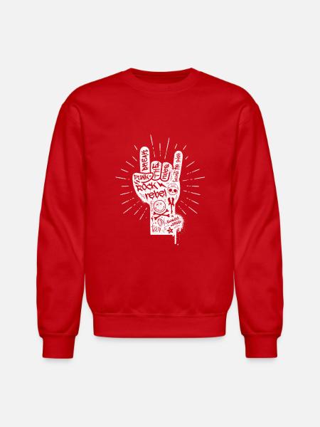 SmileyWorld Break The Rules Cool Pose - Unisex Crewneck Sweatshirt - red