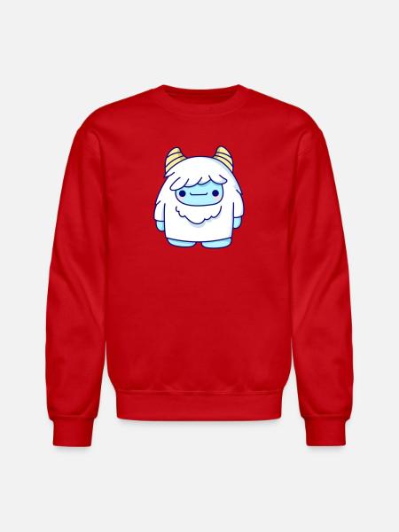 Cute Cryptid Yeti - Unisex Crewneck Sweatshirt - red