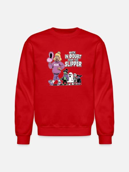 Minimal Slipper Mom - Unisex Crewneck Sweatshirt - red