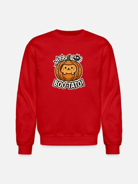 Pumpkin Boo-Tato Cute Halloween - Unisex Crewneck Sweatshirt - red